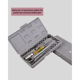 Otomotiv Ve Ev Kullanımı İçin 40 Parça Lokma Anahtar Seti Taşıma Çantalı