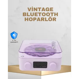 Retro Pikap Tasarımlı Bluetooth Hoparlör – Projektörlü Şarjlı Lamba