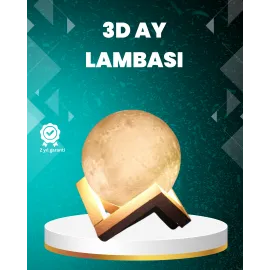 16 Renkli 3D Ay Gece Lambası RGB Modlu Şarjlı Uzaktan Kumandalı