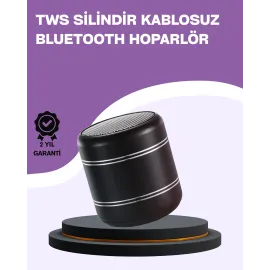 Silindir Tasarım Mini Bluetooth Hoparlör 10m Çekim Güçlü Bas ve Mikrofonlu