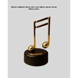 Dönen Nota Figürlü Müzik Box Işıltılı Dekoratif Tasarım