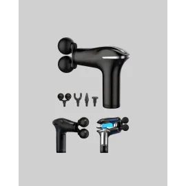 Şarjlı 4 Başlıklı Titreşimli Masaj Aleti Derin Kas Masajı Sporcu Destekli