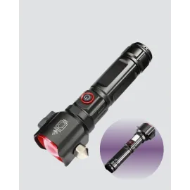 Çekiçli Pusulalı Acil Durum Feneri Usb Şarjlı Çok Fonksiyonlu