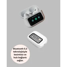 Dokunmatik Ekranlı Bluetooth Kulaklık Anc Gürültü Önleme Suya Dayanıklı
