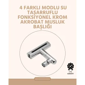 360° Dönüşlü Su Akışı Başlığı | 4'ü 1 Arada Kullanım