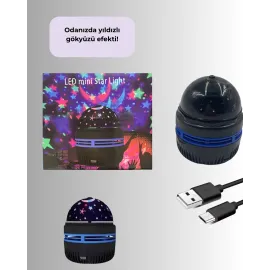 Star Master Galaxy Projektör – 360° Dönebilen Gece Lambası, Dekoratif Ambiyans Işığı