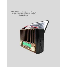 Güneş Enerjili Taşınabilir Hoparlör Ktf-1428 Bluetooth Radyo Usb Sd Kart Destekli