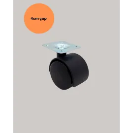 Kilitsiz Mini Tekerlek Ayak 4 Cm 4’Lü Set Kolay Montaj