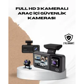 Wi-Fi Bağlantılı Full Hd Araç Kamera Seti 3 Kameralı Park Koruma Ve Döngü Kayıt