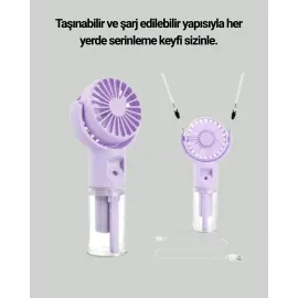 Masaüstü Ve Elde Kullanıma Uygun Su Buharlı Şarjlı Fan