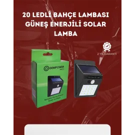 Su Geçirmez 20 Led Solar Aydınlatma | Dış Mekan Için Pir Hareket Sensörü Ile Akıllı Işık