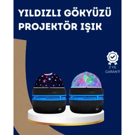 360° Dönen Galaxy Projektörlü Gece Lambası – Star Master Yıldızlı Gökyüzü Efekti