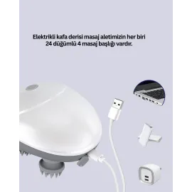 Su Geçirmez Elektrikli Kafa Masaj Cihazı Ipx7