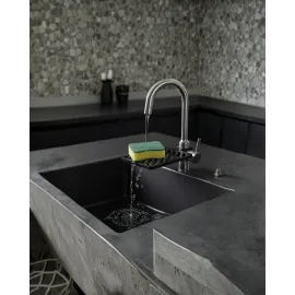 Musluğa Monte Sünger Organizeri Hijyenik Drenajlı Pratik Tasarım