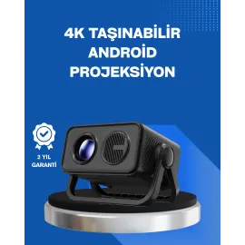 Android Tv 11 İşletim Sistemli Elektrikli Odaklama Projektör