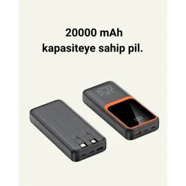 Taşınabilir Şarj Cihazı 20000 mAh | 22.5W Hızlı Şarj + Dijital Ekran + Kablo Dahil