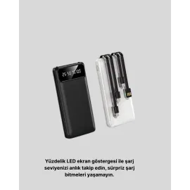20.000 Mah 4 Çıkışlı Led Göstergeli Hızlı Şarj Powerbank