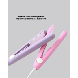 Seyahat Tipi Mini Saç Düzleştirici – Seramik Kaplama, Hızlı Isınma, Kompakt Tasarım