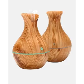 Ahşap Desenli Aromaterapi Difüzör 130 Ml Ultrasonik Ve 7 Renk Led Işıklı