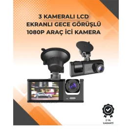 3 Kameralı Dashcam Sistem – Geri Görüş Yardımı, Park Koruması Ve G-Sensör