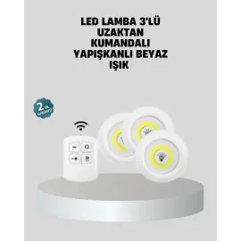 Uzaktan Kumandalı 3’Lü Ayarlanabilir Spot Led Işık Seti