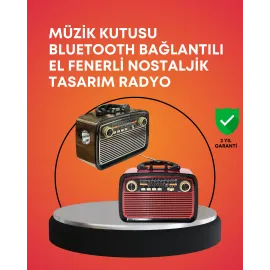 Nostaljik Radyo Görünümlü Bluetooth Hoparlör – Fm/am Yayın, Kablosuz Bağlantı, Şarj Edilebilir