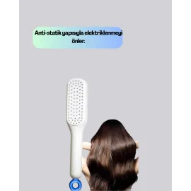 Anti-Statik Saç Tarağı – Kolay Temizlenebilir, Silikon Masaj Uçlu, Kompakt Boyut