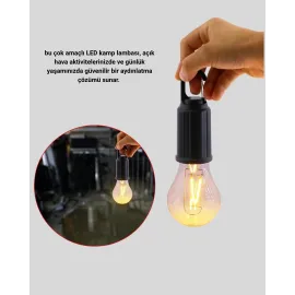 Type-C Şarjlı Led Kamp Lambası – Uzun Ömürlü Pil Ve Yüksek Parlaklık