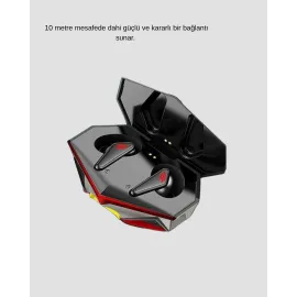 Bluetooth 5.0 Kablosuz Kulaklık Led Işıklı Silikonlu Tasarımlı