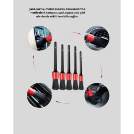 5’Li Detay Temizlik Fırçası Seti Araç İç Dış Jant Motor Çok Amaçlı