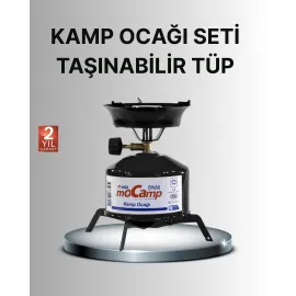 Kompakt Kamp Ocağı Seti Gaz Tüplü Ayarlanabilir Alevli 400G Hafif Tasarım