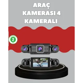 4 Kameralı Araç Kayıt Cihazı Full HD Park İzleme Gece Görüş