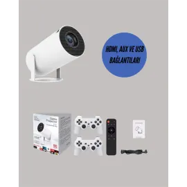 Portatif 4K Projeksiyon – 4.000 Uygulama, Kablosuz Yansıtma ve Bluetooth 5.0