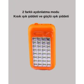 Gold Silver GS-875 Outdoor Powerbank & Işıldak – Güneş Paneli, 32 LED, 10000 mAh, Çift Çıkış