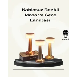 Modern Usb'li Kablosuz Masa Lambası – Minimalist Tasarım, 3 Farklı Parlaklık