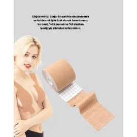 Suya Dayanıklı Görünmez Göğüs Bandı – Pamuklu Ve Esnek Destek Bandı