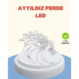 Pilli Çalışan Yıldız Ay Perde Led Işık 2 Modlu Dekorasyon