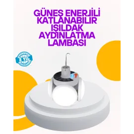 Solar Enerjili Katlanabilir Led Kamp ve Bahçe Lambası