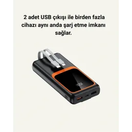 Dijital Ekranlı 20.000 Mah Powerbank | 22.5W Hızlı Şarj + Çoklu Bağlantı Seçeneği