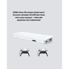 20.000 Yüklü Oyunlu Kablosuz Retro Oyun Konsolu 4K Destekli