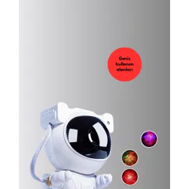 Astronot Yıldız Projeksiyon Lambası 8 Efektli Uzaktan Kumandalı Gece Işığı