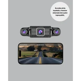 1080P 4 Kanallı Araç Kamerası GPS + WiFi + G Sensör Destekli