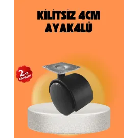 Kilitsiz 4 Cm Tekerlek Ayak 4’Lü Set Sessiz Ve Dayanıklı