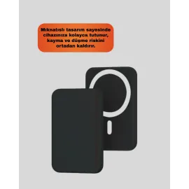 Mıknatıslı MagSafe Uyumlu Araç Tutucu Kablosuz Şarj Destekli