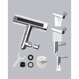 4 Fonksiyonlu Musluk Başlığı 360 Derece Dönebilen ve Su Tasarruflu