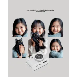 Taşınabilir Cep Boy Dijital Kamera LED Işıklı 1080P Video Çekim