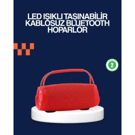 Derin Baslı Çift Hoparlörlü Taşınabilir Kablosuz Hoparlör