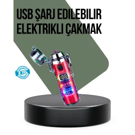 Güç Göstergeli Şarjlı Fenerli USB Elektrikli Çakmak