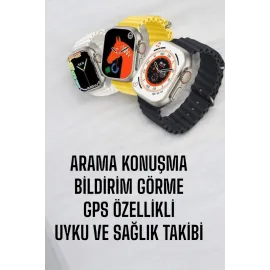 45 MM Gri Kasa Ultra Akıllı Saat Sesli Görüşme, Sağlık Takibi, Suya Dayanıklı