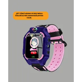 S10 Mor Akıllı Çocuk Saati Geçmiş Konum ve Acil Durum Uyarılı